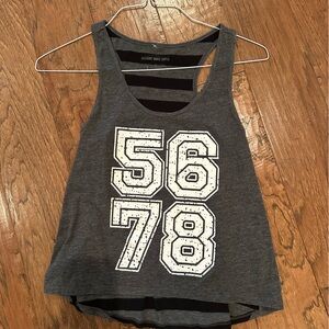 Gray Tank Top with White Numbers